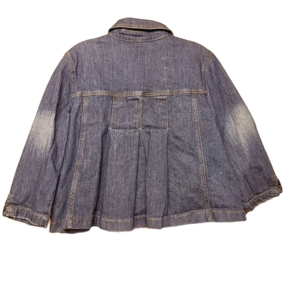 DKNY | Women's Vintage Full Zipper Dark Denim Cropped Jacket (Size Large) - Picture 15 of 15